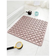 Seahome Kaydırmaz Duşakabin Banyo ve Duş Paspası Kare Bubble 54 x 54 cm Pembe Renk SEA149P