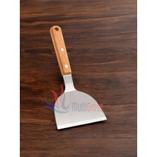Multiamo Ahşap Saplı Paslanmaz Çelik Spatula, Metalik