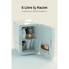Kıwı KRF-2505 LED Işıklı Taşınabilir Soğuk - Sıcak Ayarlı Kozmetik Mini Buzdolabı Beyaz