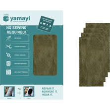 Texfix Yamayi, Ütü ile Yapışan Yama, Yapışkanlı Yama, 4 Adet 30 cm x 15 Cm, Yıkamaya Dayanıklı, Dikiş Gerektirmez (Haki)