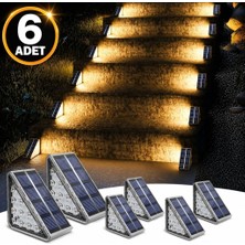 6'li Solar Basamak Işığı 10 LED Güneş Enerjili Merdiven Bahçe Aydınlatması
