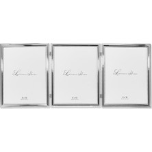 Lawrence Frames 510780T Üçlü Resim Çerçevesi, Gümüş Kaplama, 20,3 x 25,4 cm