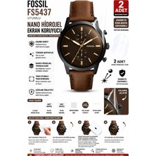 onlinekordon Fossil FS5437 Uyumlu Nano Hidrojel Ekran Koruyucu 2 Adet Güçlendirilmiş Darbe Emici Tpu Film