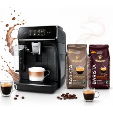 Philips Tam Otomatik Espresso Makinesi - Beyaz, 4 Içecek Seçeneği, (2 kg Kahve Hediyeli) Dokunmatik Kontrol, Sessiz Seramik Öğütücü, Kolay Temizlenen Süt Köpürtücü, 15 Bar Basınç