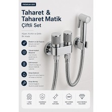 Lüks Krom Taharet Musluğu - Çift Çıkışlı