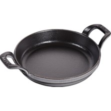 Staub Toz Istiflenebilir Fırın Kabı, Yuvarlak (16 Cm, 0,4 L Içerisinde Bulunan Mat Siyah Kaplı Tepsi Ile) Grafit Grisi