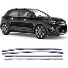 Melexı Kia Stonic 2017 ve Üzeri Için Krom Cam Çıtası 4 Kapı 4 Parça P.çelik