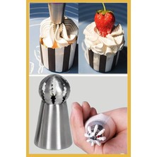 Tinky Winky Paslanmaz Çelik Krema Sıkma Torbası Ucu (Russian Ball Piping Tips) 1 Adet + 4 Adet Sıkma Torbası WINKY1378