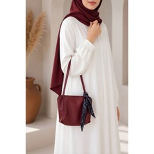 İmaj Butik Bordo Fularlı Omuz Çantası