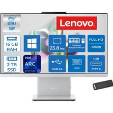 Lenovo Ideacentre Aıo 24ILL11 Intel Core Ultra 7 256V Up 4.8ghz 16GB Ddr5 2tb SSD Arc™ Graphics 140V 23.8" Fhd 100Hz IPS  99% Srgb WIN11PRO Allınone Bilgisayar F0JY001ATRP04+ZETTAUSBBELLEK