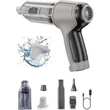 Jouis Araç Oto Süpürgesi Şarjlı 120W 6.000 Pa – Üfleme Özellikli Mini El Süpürgesi Oto Ofis Klavye Kasa Vakum Şişirme Seti