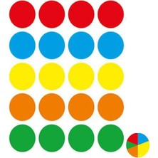 Artlantis 25 mm Renkli Hazır Yuvarlak Etiket 100 Lü 1 Paket Mix Color Ofis Etiketleri Kendinden Yapışkanlı Nokta Etiket