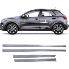 Melexı Kia Stonic 2017 ve Üzeri Için Krom Yan Kapı Koruma Çıtası 4 Kapı 4 Parça