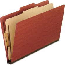 Pendaflex Baskılı Sınıflandırma Dosyası, 1 Bölücü, 5 cm Gömme Bağlantılı, A4 Boy, Kırmızı, 10'lu Paket
