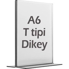 A6 T-Tipi Dikey Şeffaf Föylük Menü Fiyatlık Broşür Etiket Fotoğraflık Albüm Stand Sehpa