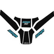 Aras Reklam ve Moto Aksesuar Kanuni Seha 150 2022-2024 Uyumlu Tank Pad