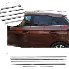 Servet Dizayn Oto Hyundai I20 Uyumlu 2014-2020 Krom Cam Çıtası 6 Parça Paslanmaz Çelik
