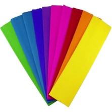 Krapon Kağıdı 10 Renk 50X200 cm 1 Paket Grapon Kağıdı Karışık Renkli 10'lu Okul Sınıf Kreş