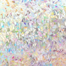 Volcanics Pencere Folyosu, Opak, Kendinden Yapışkanlı, Görüş Engelleyici Folyo, Vitray Cam, Pencere Folyosu, Görüntü Koruması, 3D Gökkuşağı Folyo, 44,5 x 200 Cm, Pencere Için Görüntü Koruması, Uv