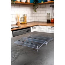 Mienda Home 2 Adet Kaydırmaz Pedli Şeffaf Stand Baharatlık Standı Çekmece Içi Düzenleyici Mh.ydk.plx2
