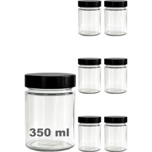 Afracam 350 ml Kavanoz Metal Derin Kapaklı 350 cc Şeffaf Reçel, Marmelat Cam Kavanoz Deep 6 Adet