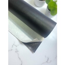 Varan Tekstil Yapışkanlı Siyah Suni Deri Kumaş 100 * 140 cm
