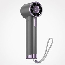 Coverzone El Fanı Taşınabilir Şarjlı Dijital Göstergeli 5 Ayarlanabilir Hız Kademeli Taşınabilir Soğutucu Fan Kolay Taşınabilirlik Usb-C Şarjlı Masaüstü Seyahat Ofis Kamp Için Vantilatör Fs-18 Mor
