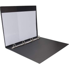2k Evrak Sunum Tanıtım Firma Klasörü A4 Pvc 2 cm 4 Halkalı 150 Yaprak Kapasiteli Ring Binder File 25,5X32 Cm.,siyah