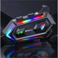 Mudanis Y20 Max Motosiklet Bluetooth 5.3 Kask Intercom 2 Kişi 300 Metre Eşleşme Özellikli