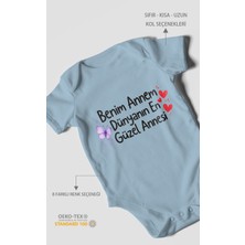 Morivo Kids Benim Annem Dünyanın En Güzel Annesi! Kısa Kollu Bebek Body %100 Pamuk