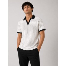 Zengoll & Ramires Polo Yaka Çizgili Premium Rahat Günlük Şık Erkek T-Shirt