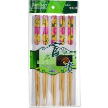 Uyt Life 5 Çift Doğal Bambu Chopstick Seti / Çiçek Desenli Uzak Doğu Yemek Çubuğu / Sushi, No
