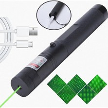 Hasuba Yeşil Lazer Pointer, Pilli Anahtar Emniyetli, Yüksek Güçlü Lazer Işaretleme, USB Şarj