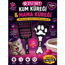 Mam Day Isime Özel Kedi Tuvalet Kumu Eleme Küreği ve Mama Küreği Set Hijyenik