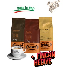 Bristot Tanışma Paketi 3 x 1 kg Çekirdek Kahve - Özel Seçki Premium Italyan Espresso (Buongusto + Speciale + Classico Oro)
