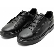 By Barretti Siyah Lastik Bağcıklı Siyah Taban Sneaker