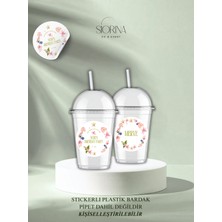 Siorina Events Stickerlı Plastik Bardak Doğum Günü Bride Bachelorette Kişiye Özel - 5 Adet