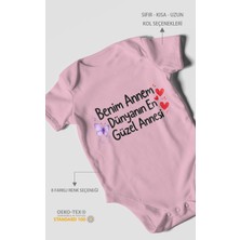 Morivo Kids Benim Annem Dünyanın En Güzel Annesi! Kısa Kollu Bebek Body %100 Pamuk