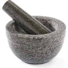 Rösle Doğal Granit Havan 12978-14 cm Çap, Siyah Granit Harç ve Tokmak, 5 cm Derinlik