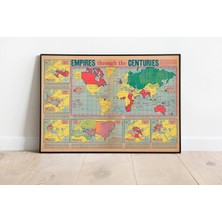 Pegziz PGZZNM2471 Dünya Imparatorluklar Tarihi Haritası Sanatsal Duvar Dekorasyon Poster 60X90CM