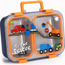 700 ml Iki Bölme Paslanmaz Çelik Bento Lunch Box Yeni Nesil Sefer Tası Metal Kaşık Hediyeli Ff