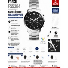 onlinekordon Fossil Neutra FS5384 Uyumlu Şeffaf Nano Hidrojel Ekran Koruyucu 2 Adet Güçlendirilmiş Darbe Emici Tpu Film