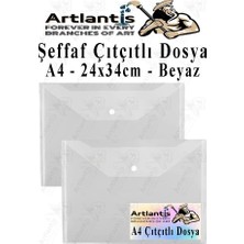 A4 Çıtçıtlı Dosya Şeffaf Zarf Dosya 2 Adet Çıt Çıtlı Dosya Su Geçirmez 100 Yaprak Kapasi