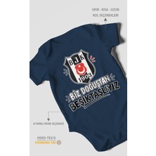 Morivo Kids Biz Doğuştan Beşiktaşlıyız Kısa Kollu Bebek Body %100 Pamuk
