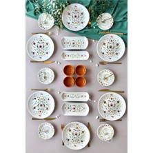Yiğit Seramik Züccaciye Serenat Model 6 Kişilik 20 Parça Sosluklu Modern Kahvaltı/brunch Takımı