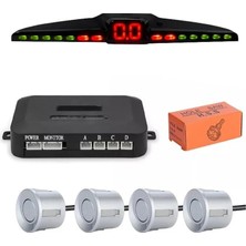 AyrStore Renkli Dijital Ekranlı Araç Park Sensörü Sesli 22MM Gümüş PS03