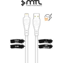 Mtl 3.4A USB To iPhone Lightning Extra Yumuşak Dayanıklı Data ve Şarj Kablosu MT2470