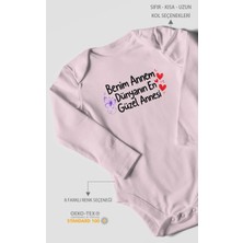 Morivo Kids Benim Annem Dünyanın En Güzel Annesi! Uzun Kollu Çıtçıtlı Bebek Body %100 Pamuk