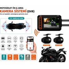 Atlt Atlantis M5F Aksiyon Kamerası Motorsiklet Ön ve Arka Kamera Sistemi 170 Derece Geniş Lens Full Hd 1080P Kayıt 3.0 Inç Ekran Wifi Gps Su Geçirmez Gece Görüşü Desteği Tüm Motorsikletlere Uyumlu