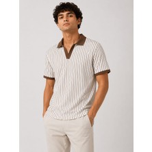 Zengoll & Ramires Polo Yaka Çizgili Premium Rahat Günlük Şık Erkek T-Shirt